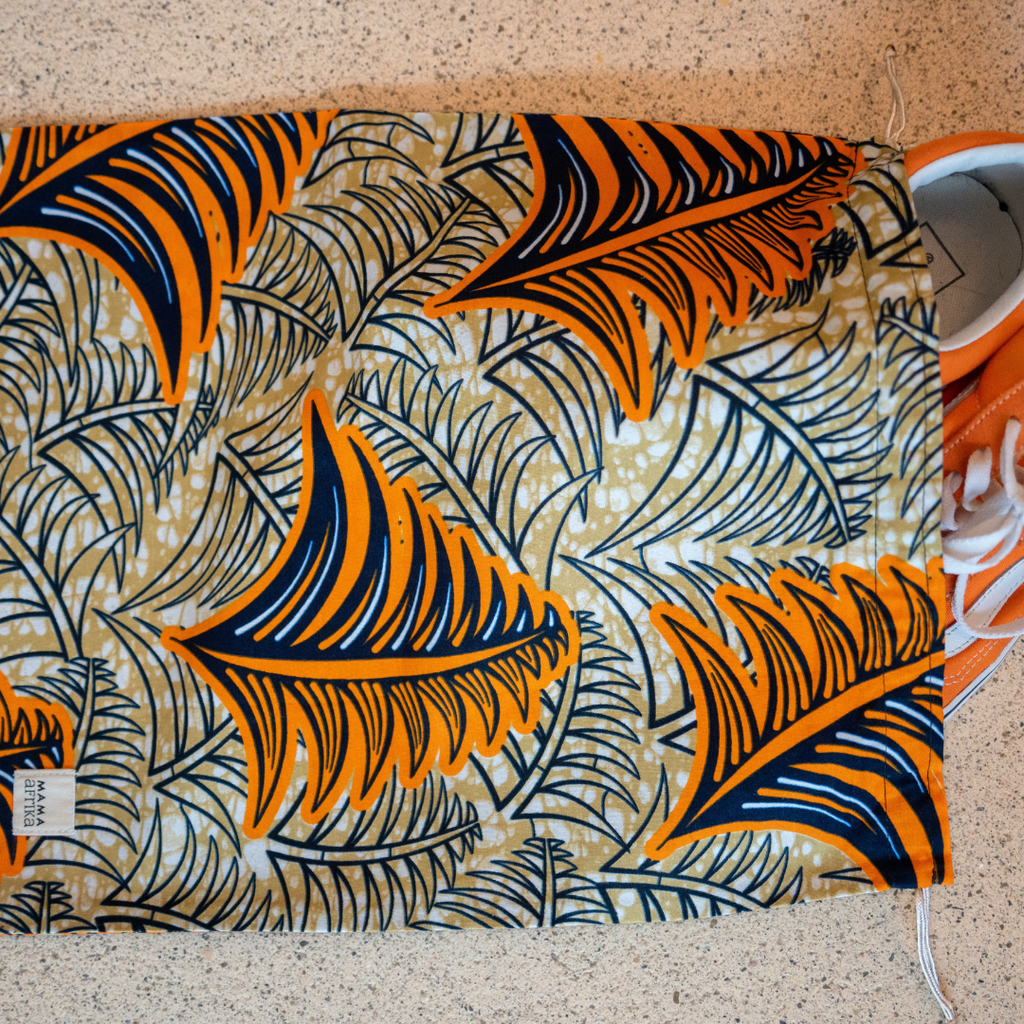 Shoe Bag - Orange Leaves
