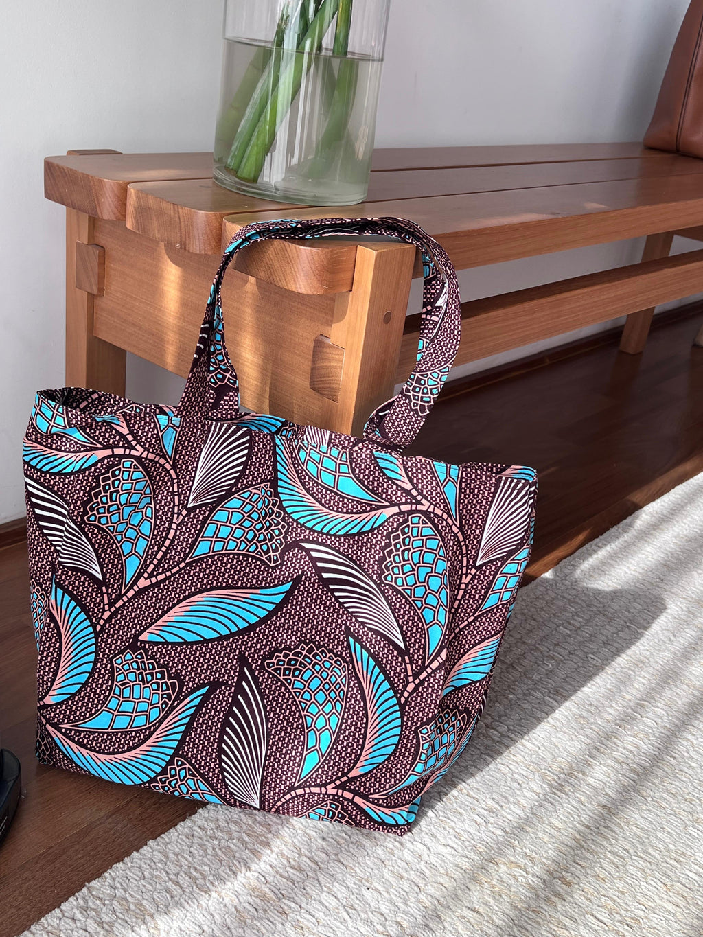 Mama Bag - Blue Leaves