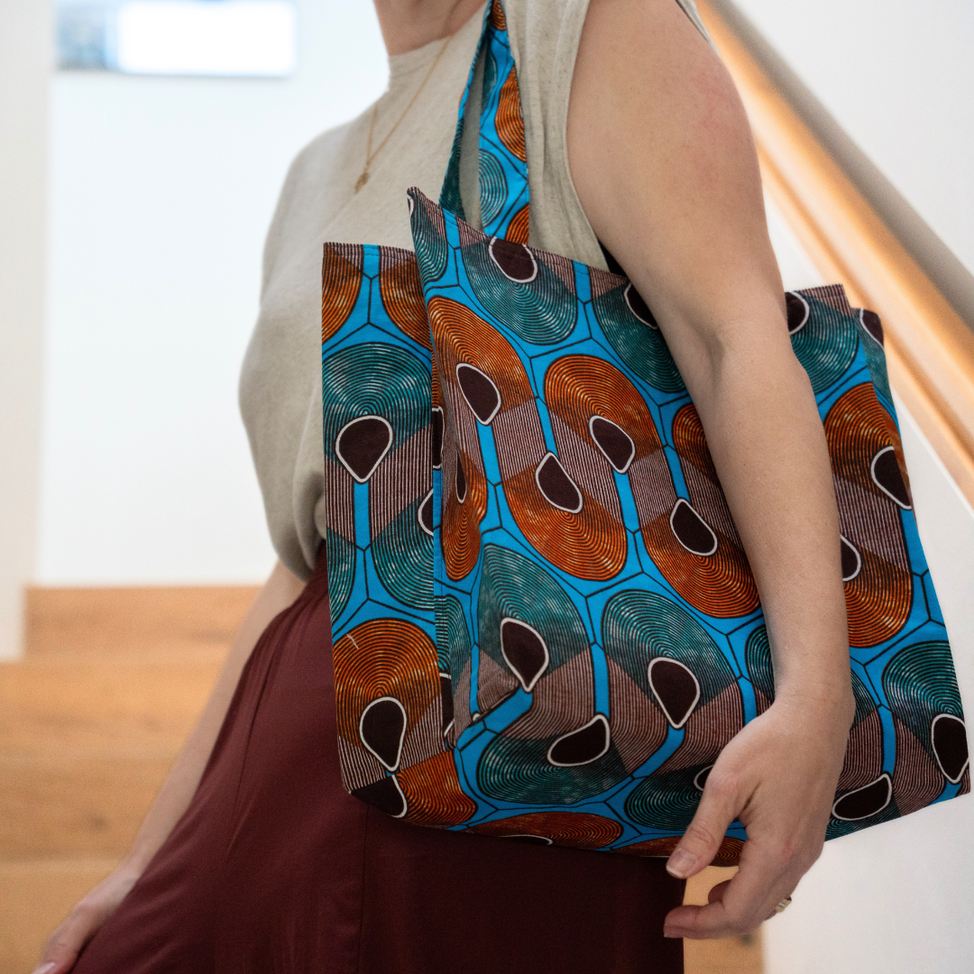 Mama Bag -Blue & Brown