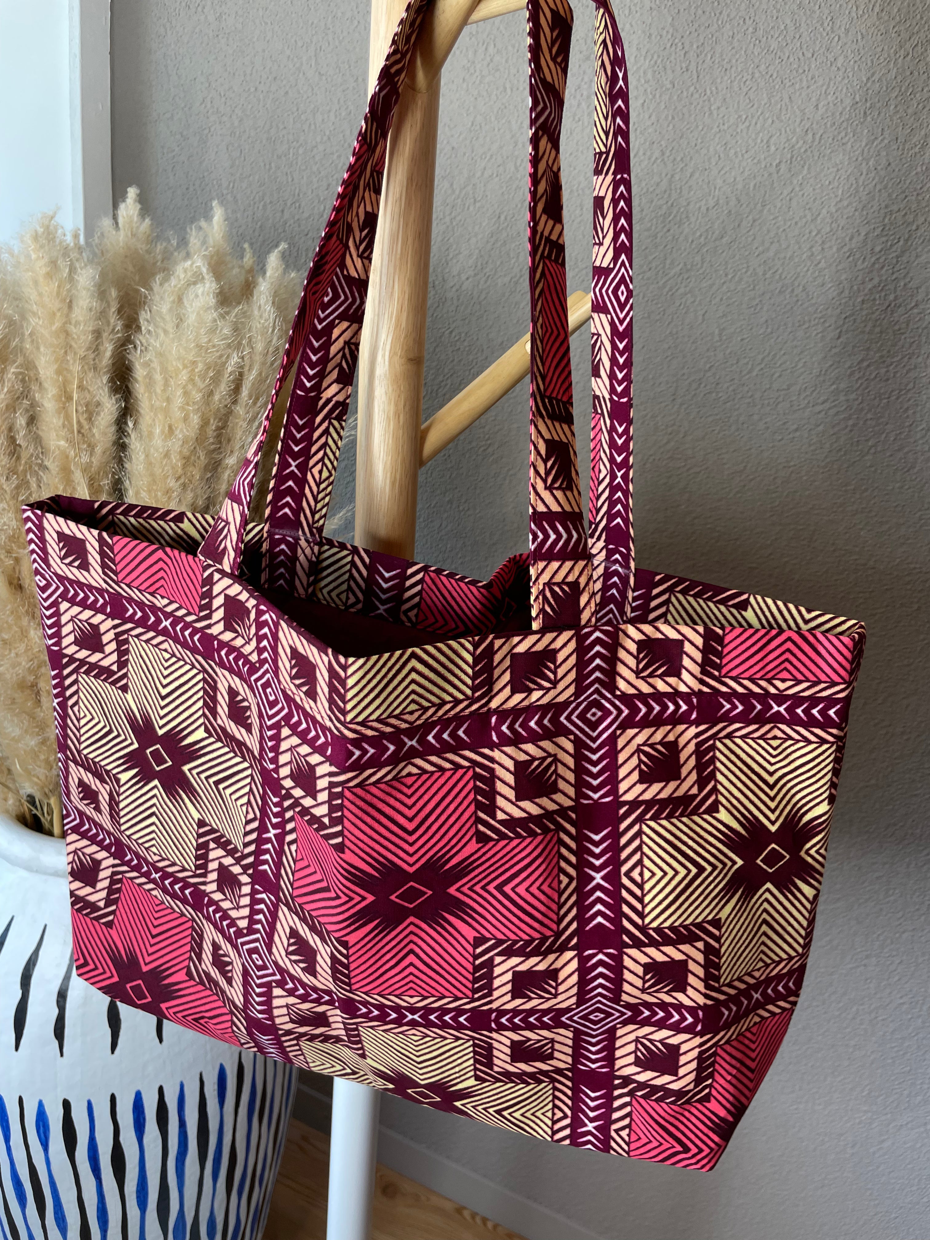 Maxi Bag - Pink & Beige Squares