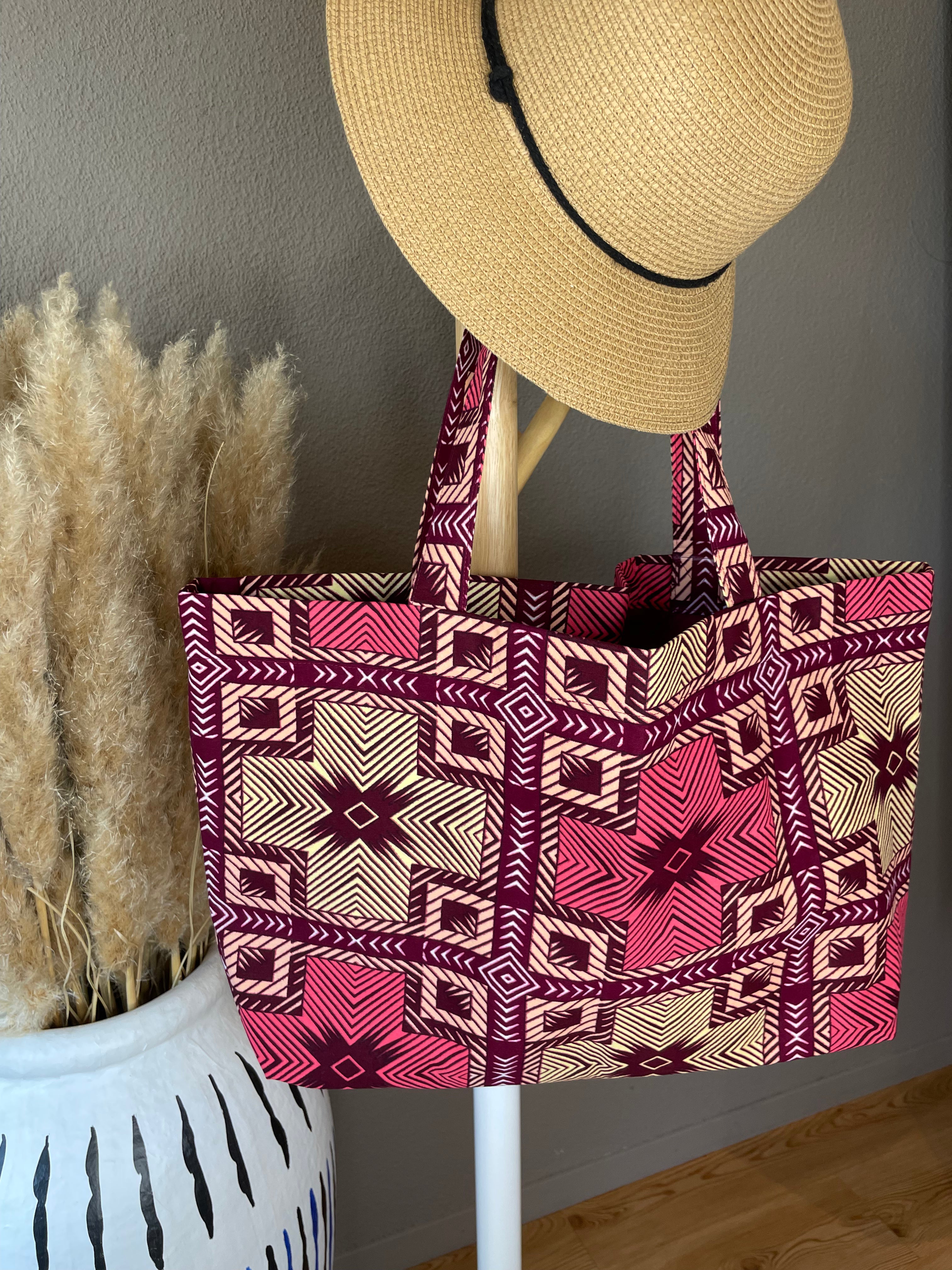 Maxi Bag - Pink & Beige Squares