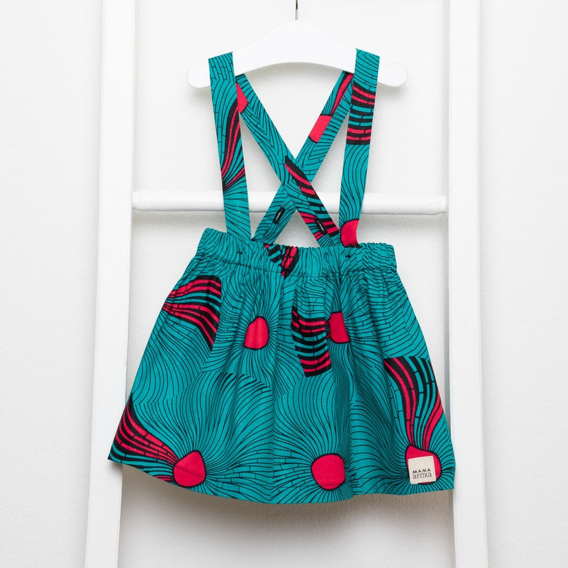 Skirt - Pink Dots Tourquoise