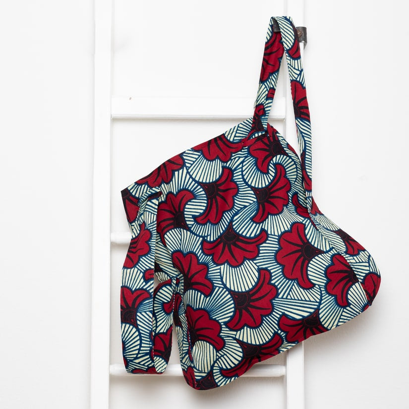 Shopping Backpack - Red Flowers