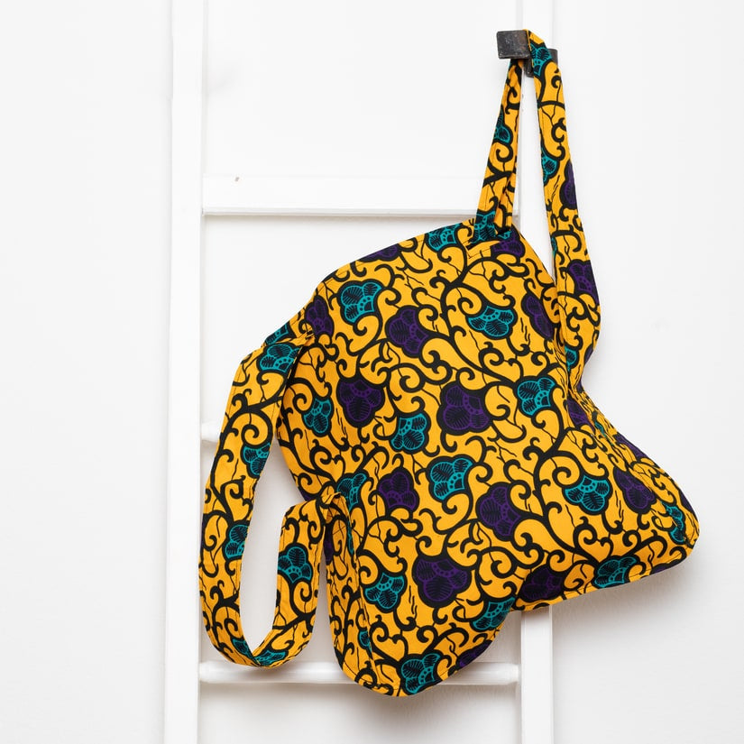 Shopping Backpack -Purple Flowers