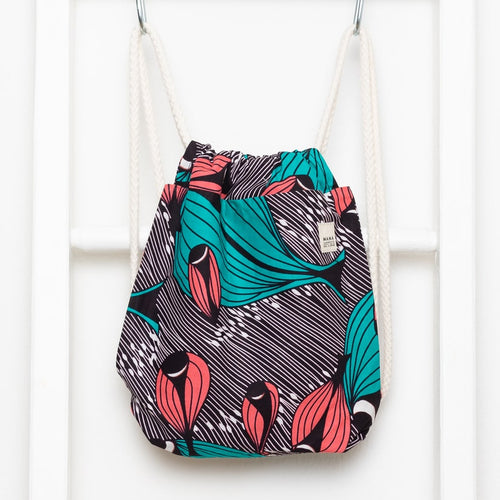 Easy Kids Backpack - Green & Pink Fish