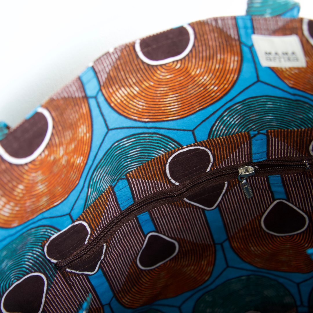 Mama Bag -Blue & Brown
