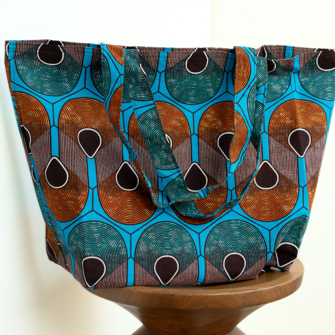 Mama Bag -Blue & Brown