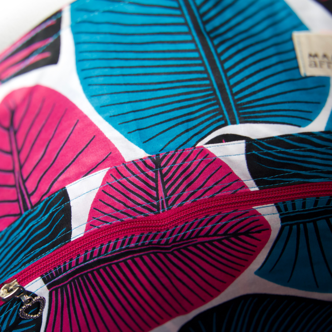 Mama Bag - Pink & Blue Leaves