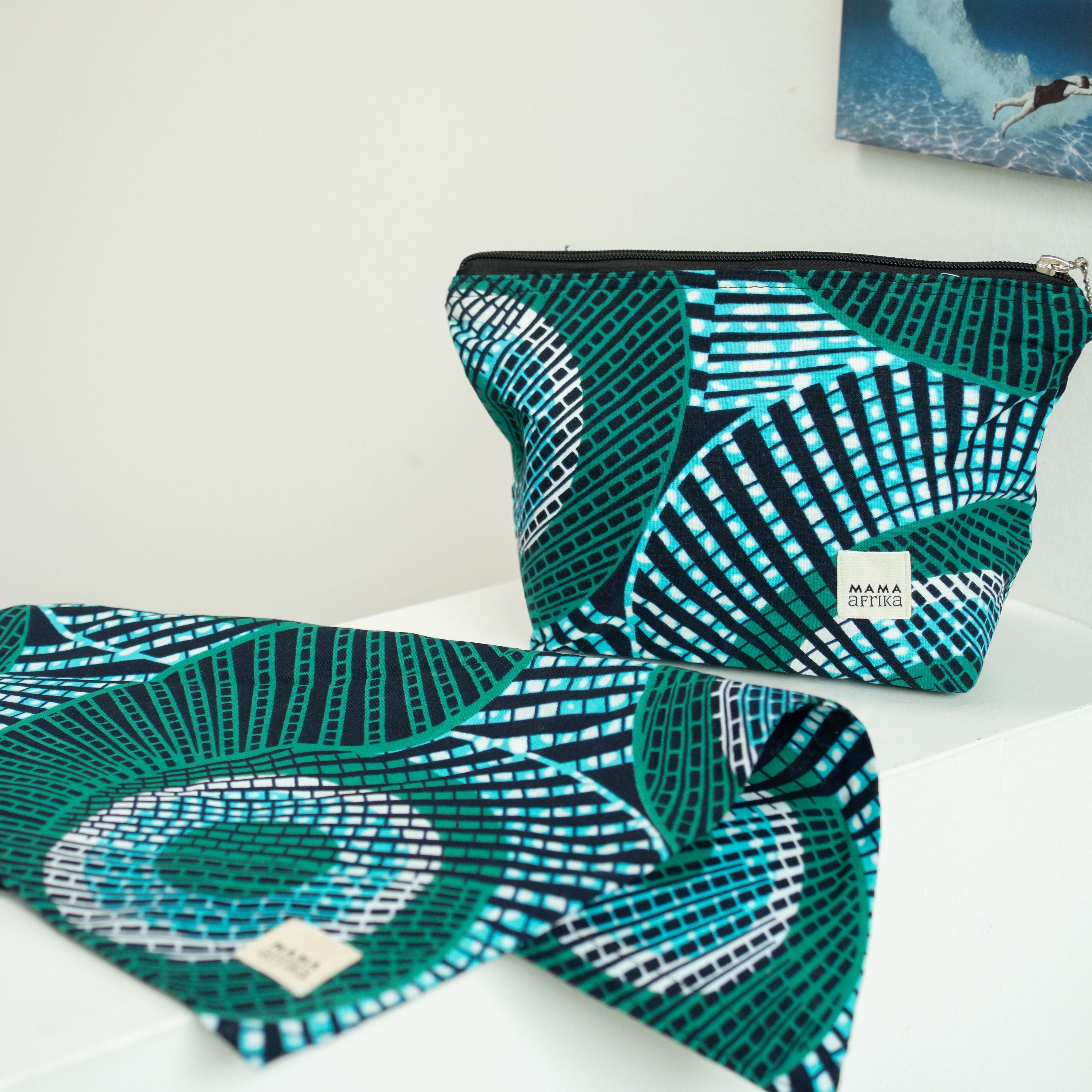 Set - Shoe Bag & Necessaire - Waves
